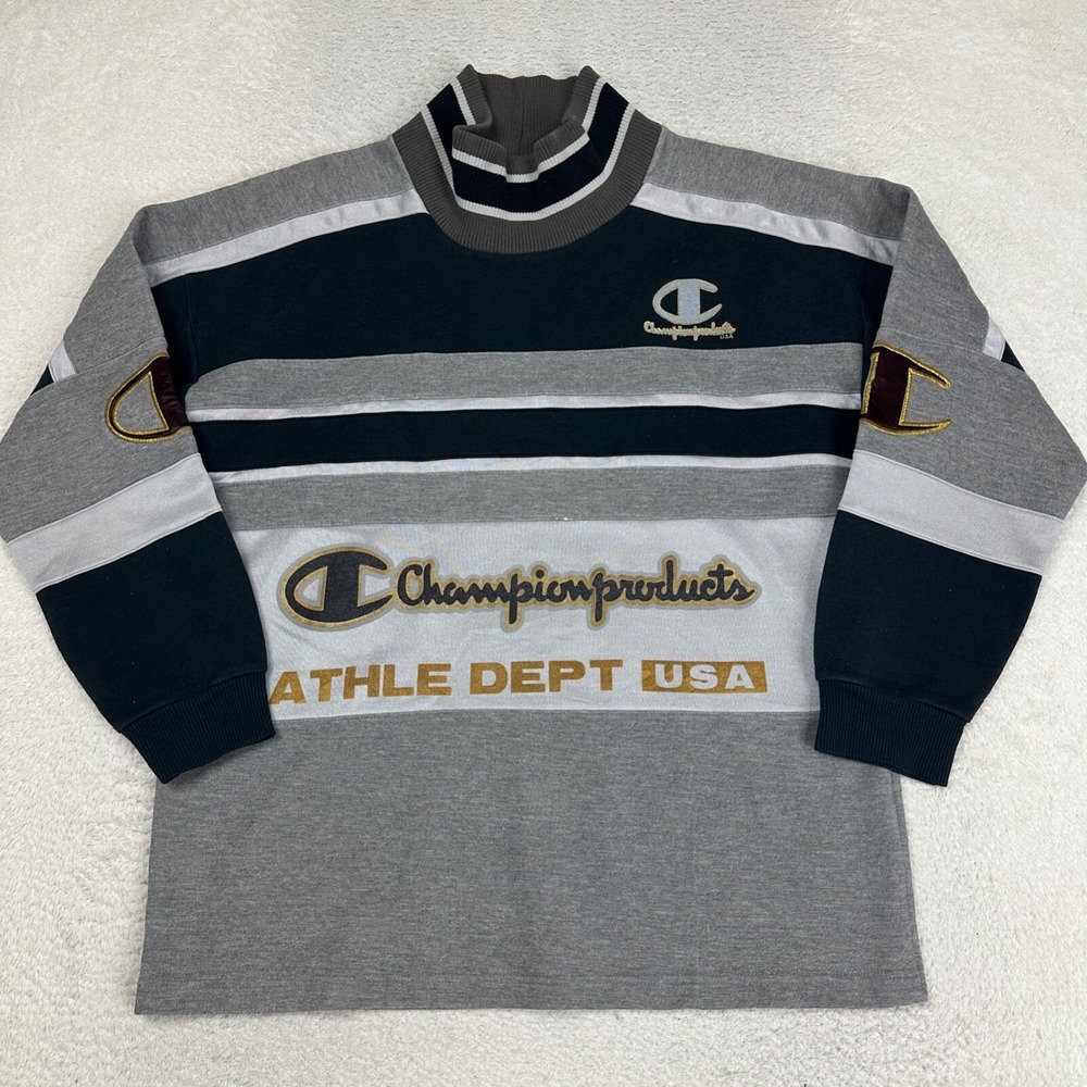 Champion Sweater Sz Medium‎ Sweatshirt Made In USA 90s High Neck Casual vintage